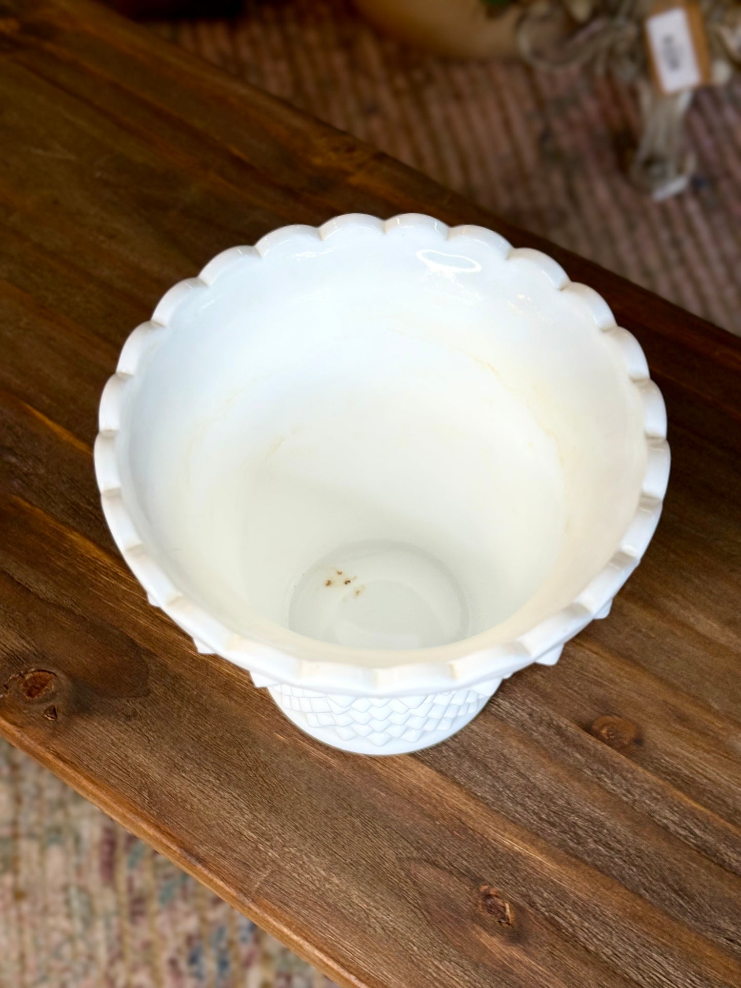 Hobnail Milk Glass Vase