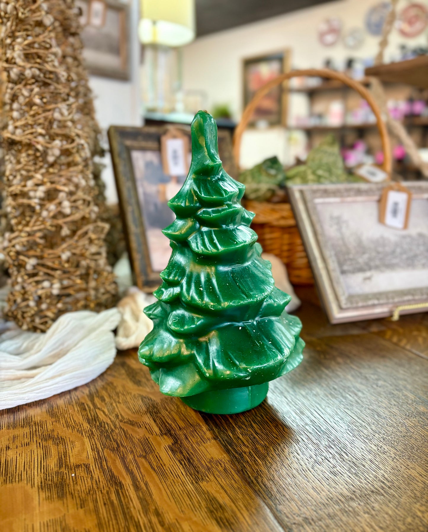 Green Christmas Tree Candle