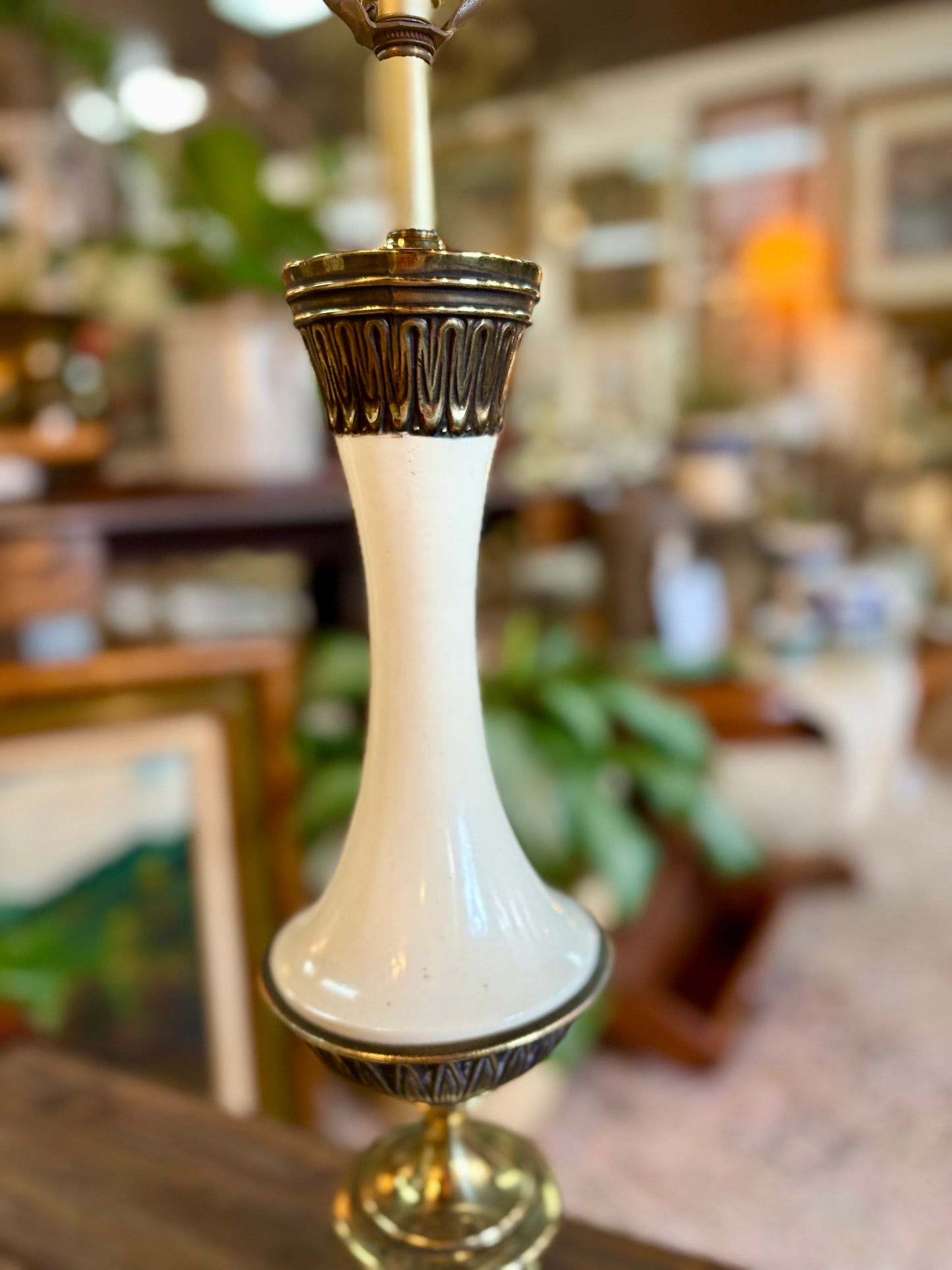 Brass & Cream Lamp