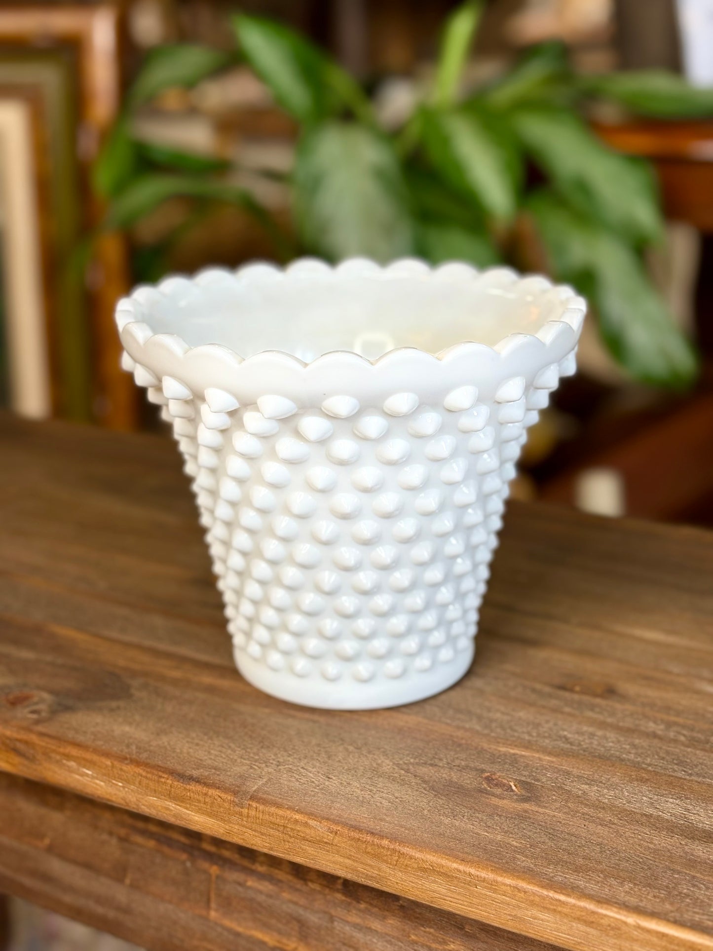 Hobnail Milk Glass Vase