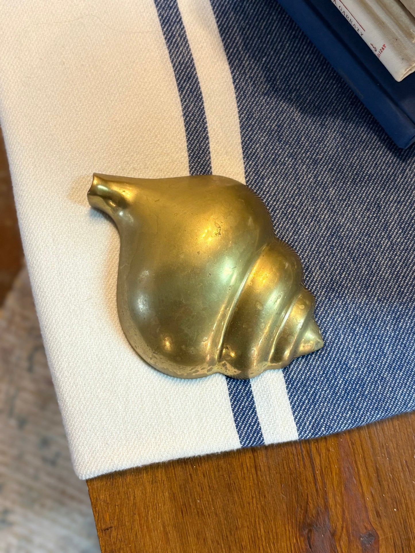 Vintage Hanging Brass Conch Shell