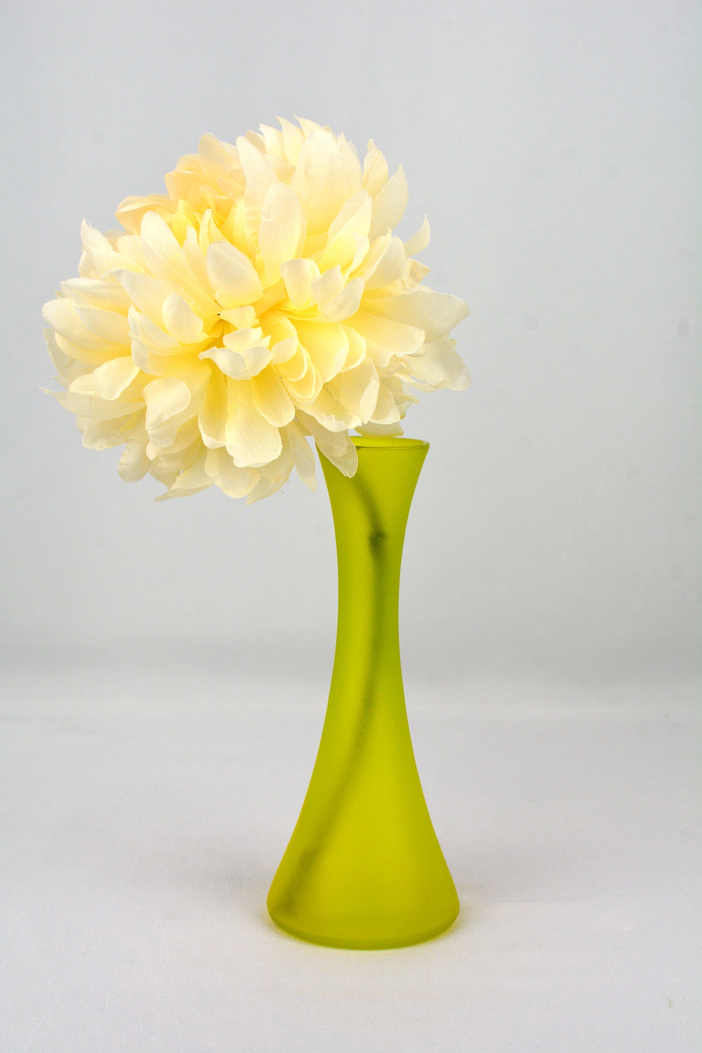 Vintage Frosted Yellow Bud Vase
