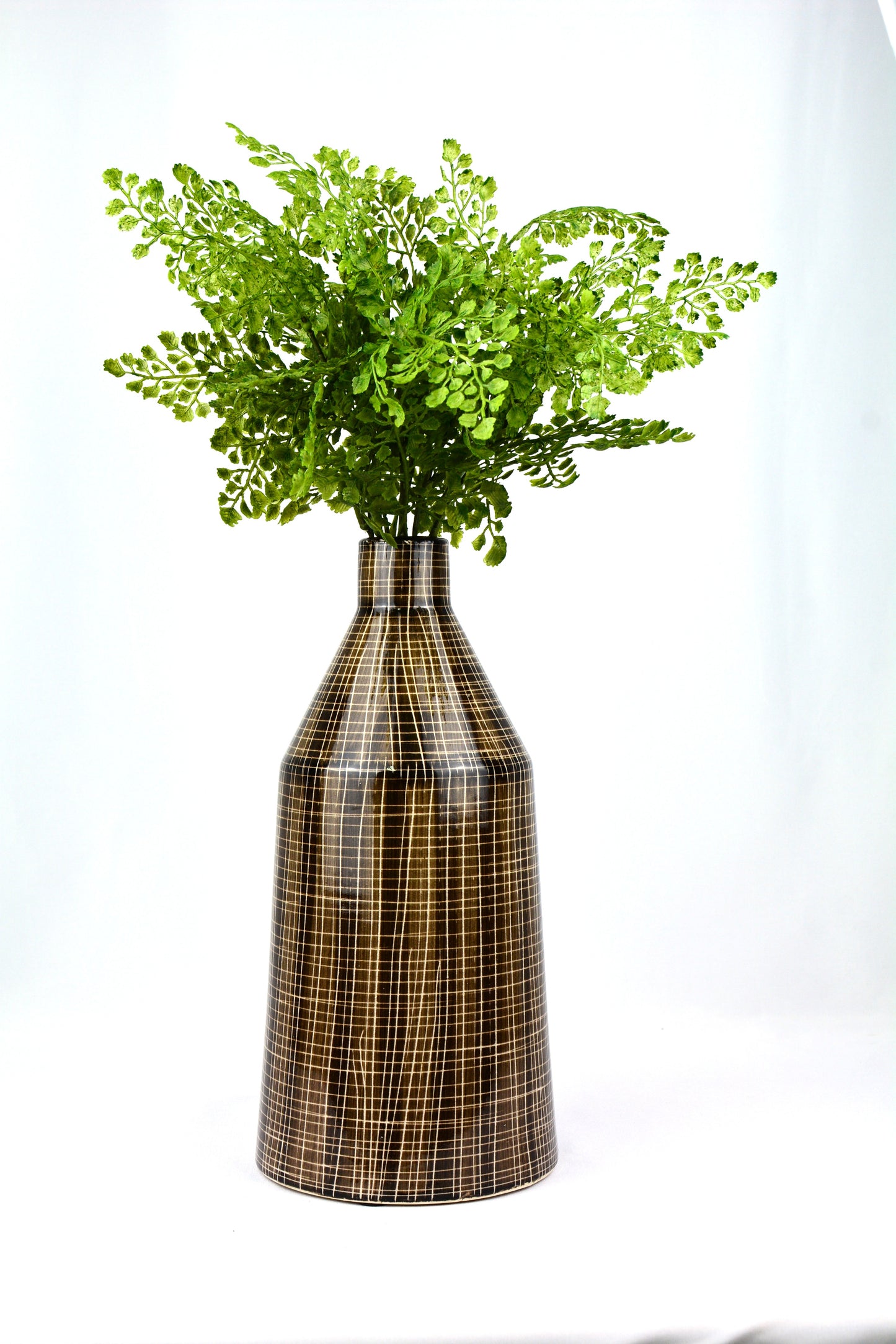 Brown Check Vase