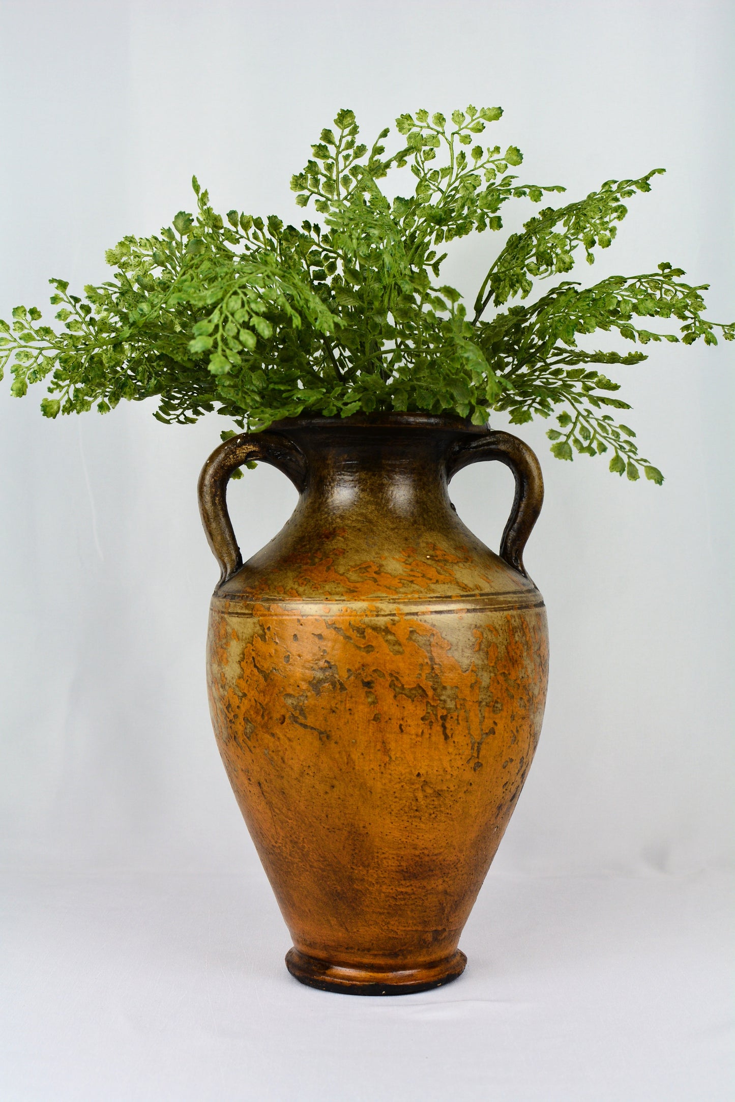 Terracotta Brown/Mustard Glazed Vase