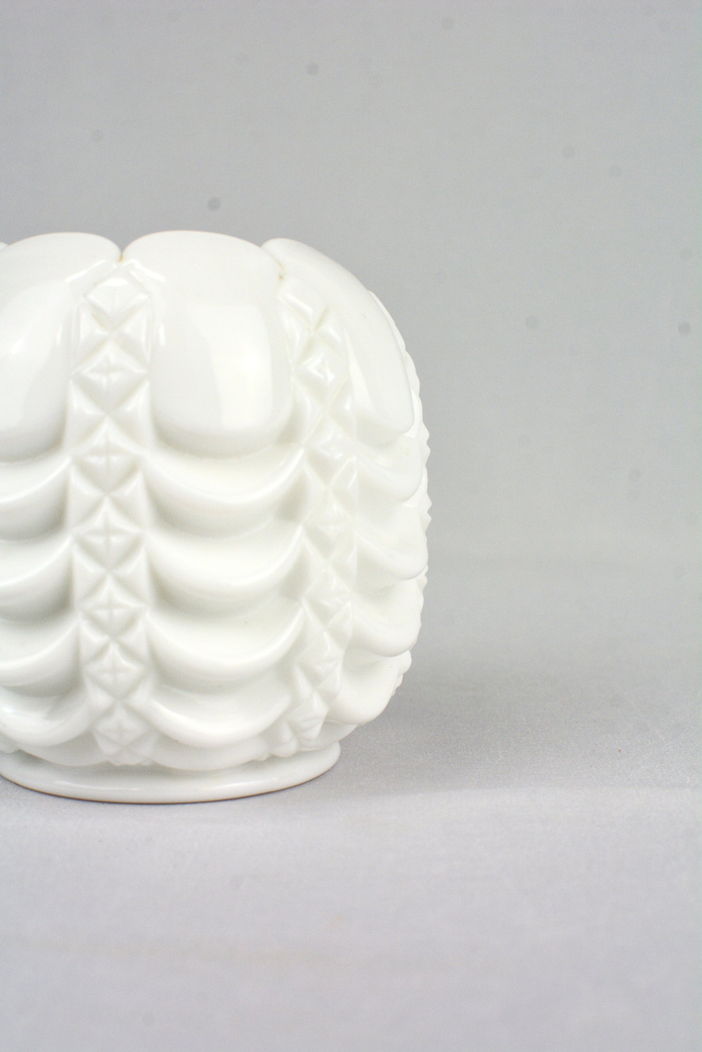 Vintage Milk Glass Vase with Swag Detail