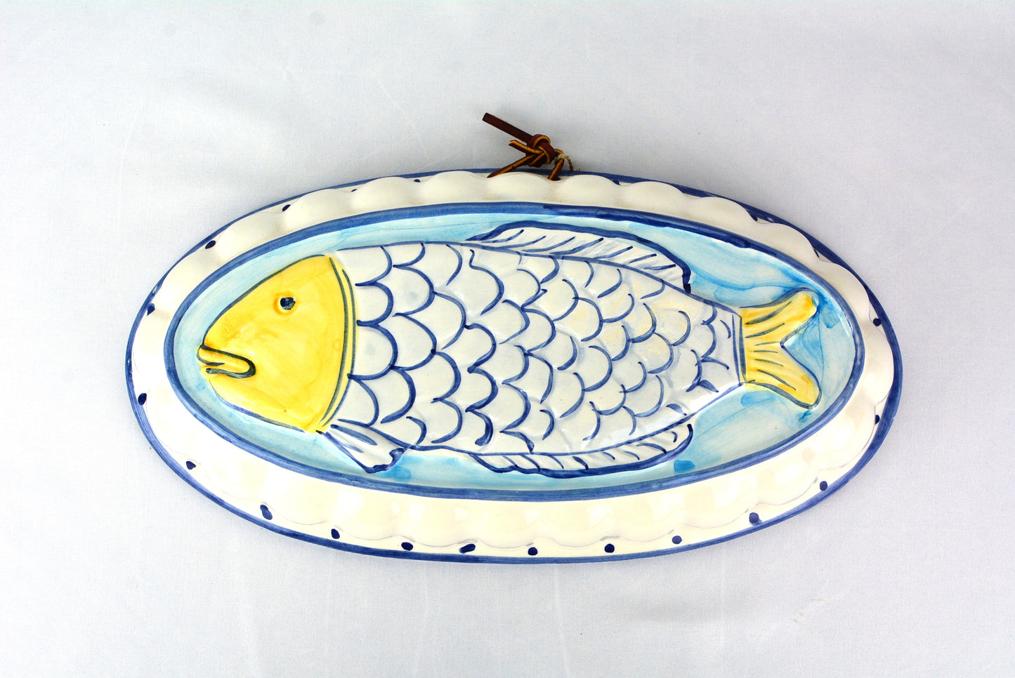 Vintage Ceramic Blue Fish Jello Mold