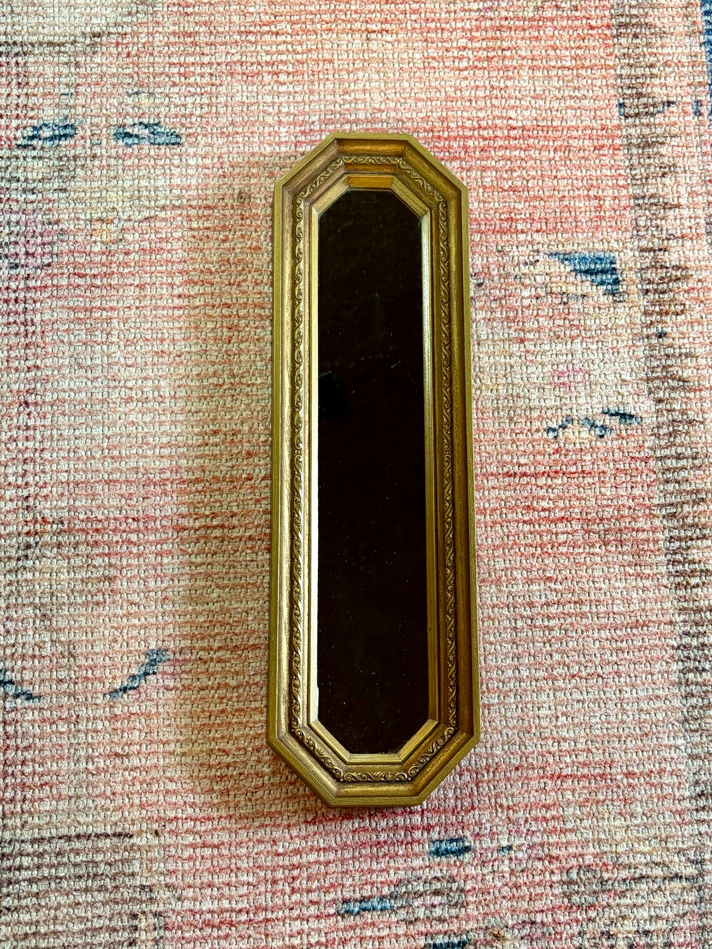 Vintage Gold Octagon Skinny Mirror