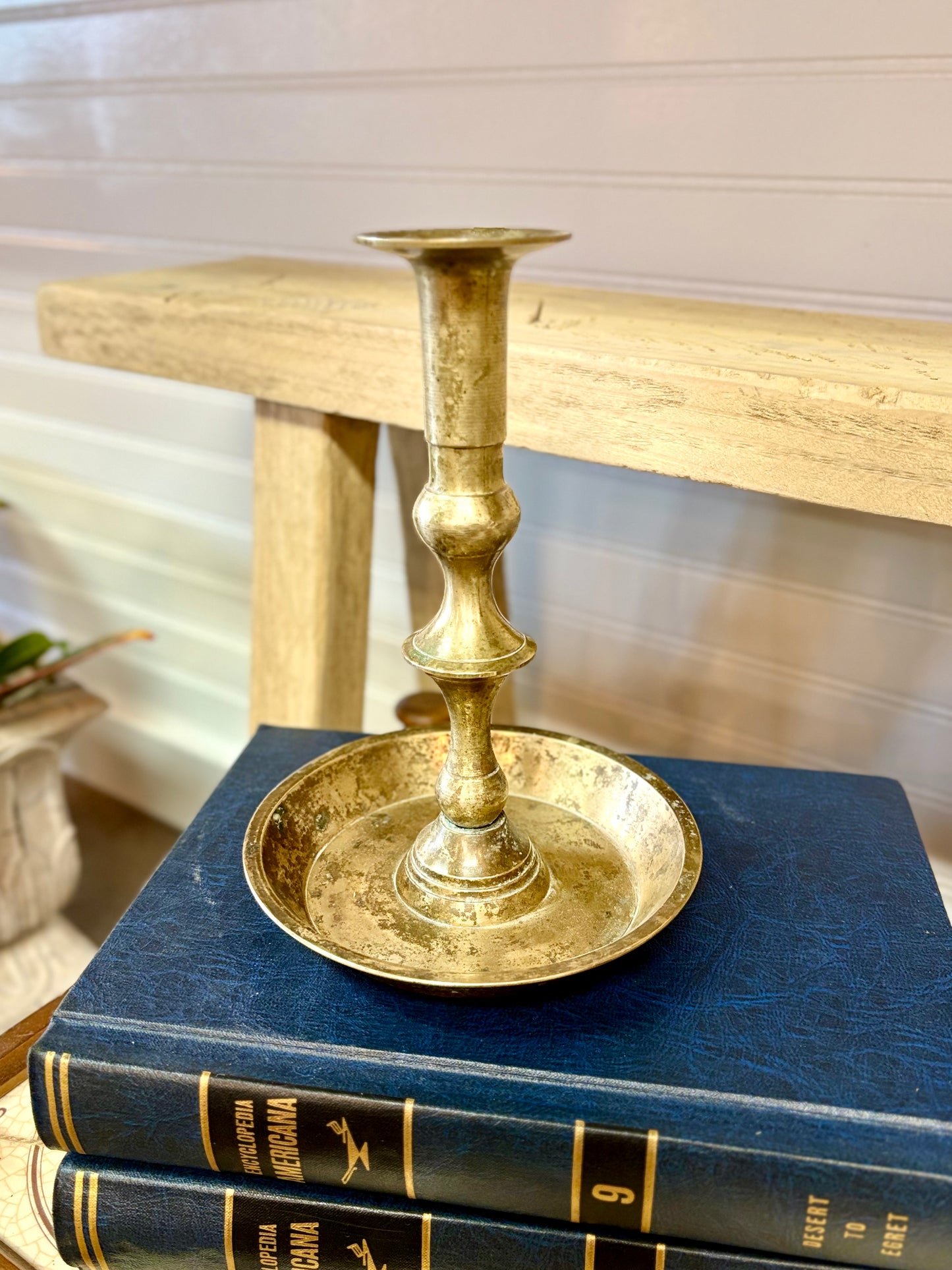 Vintage Brass Candlestick with Flared Base
