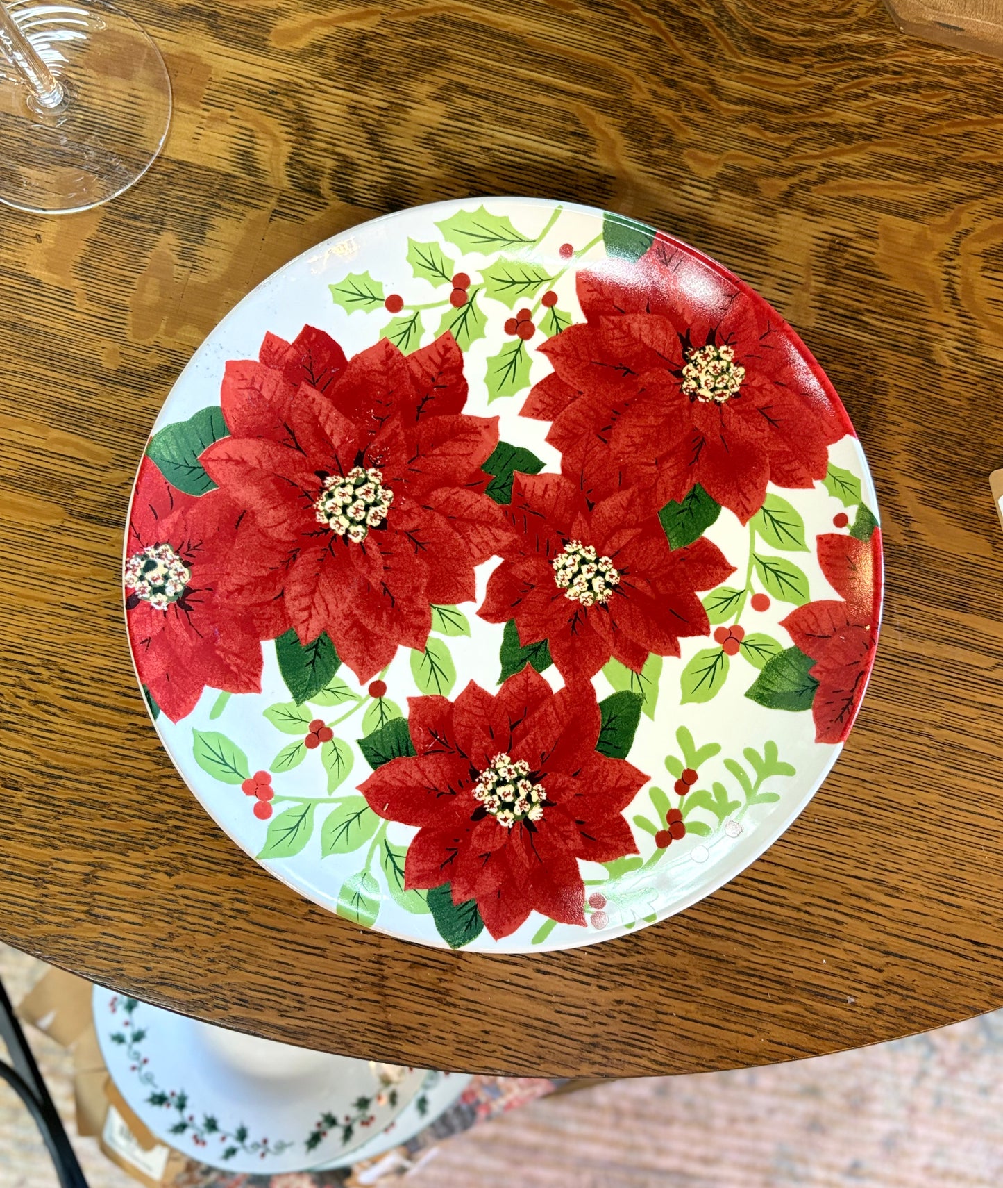 Vintage Poinsettia Platter
