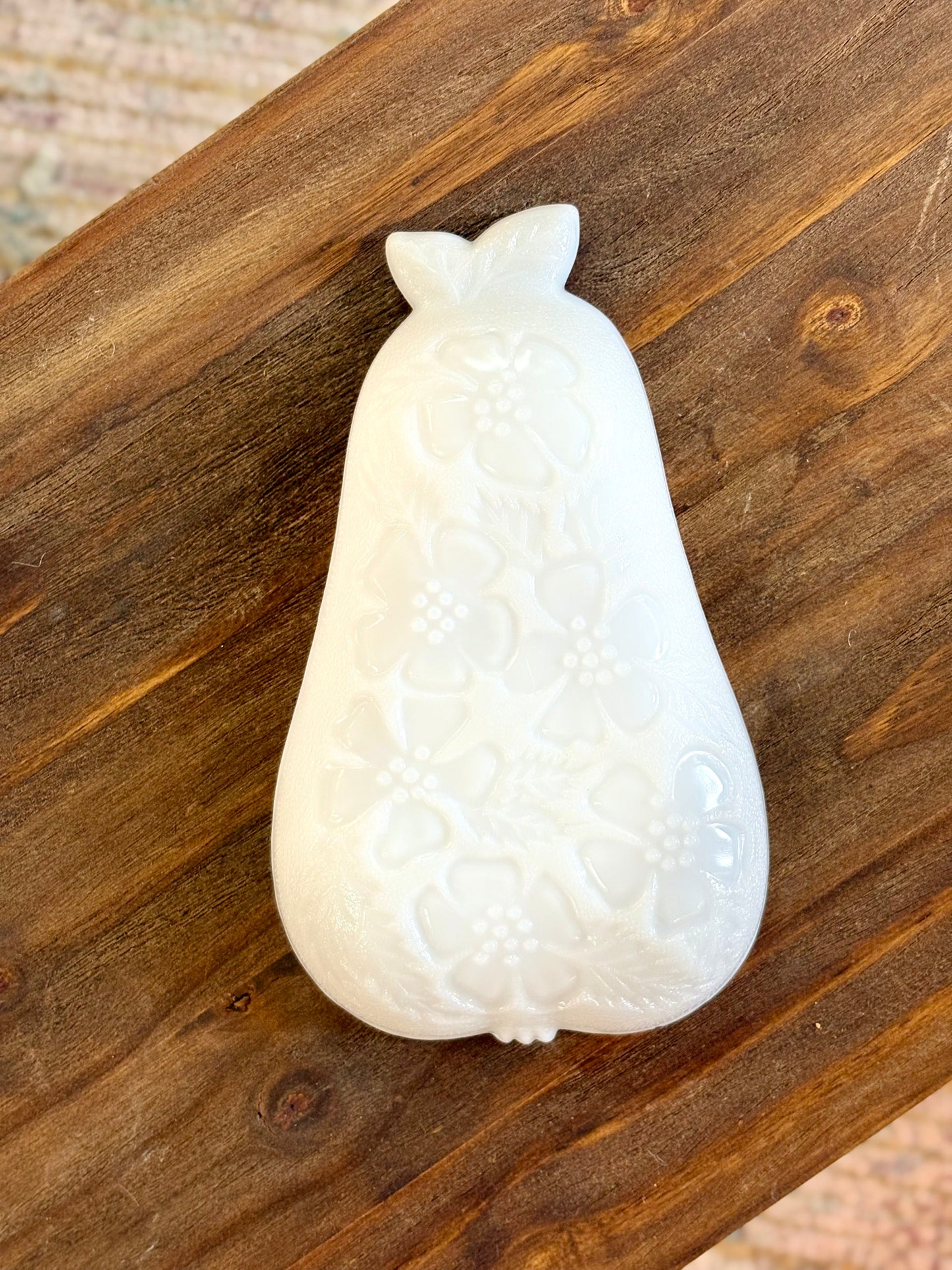 Milk Glass Harvest Pear Candy Dish