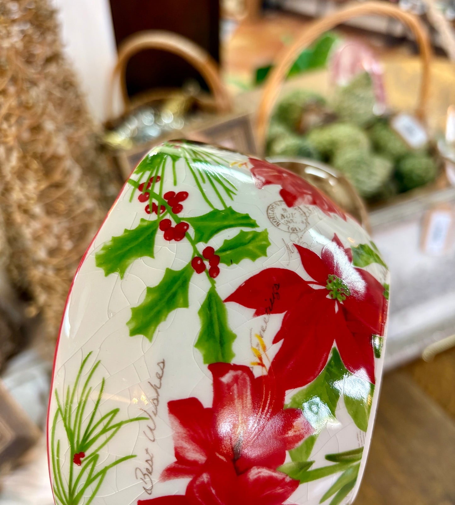 Vintage Poinsettia Mug