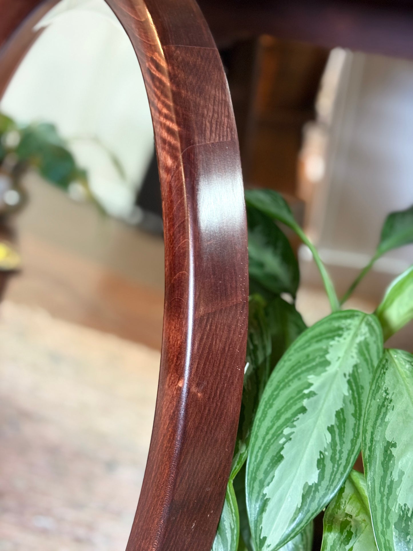 Wood Framed Beveled Oval Mirror 24x30