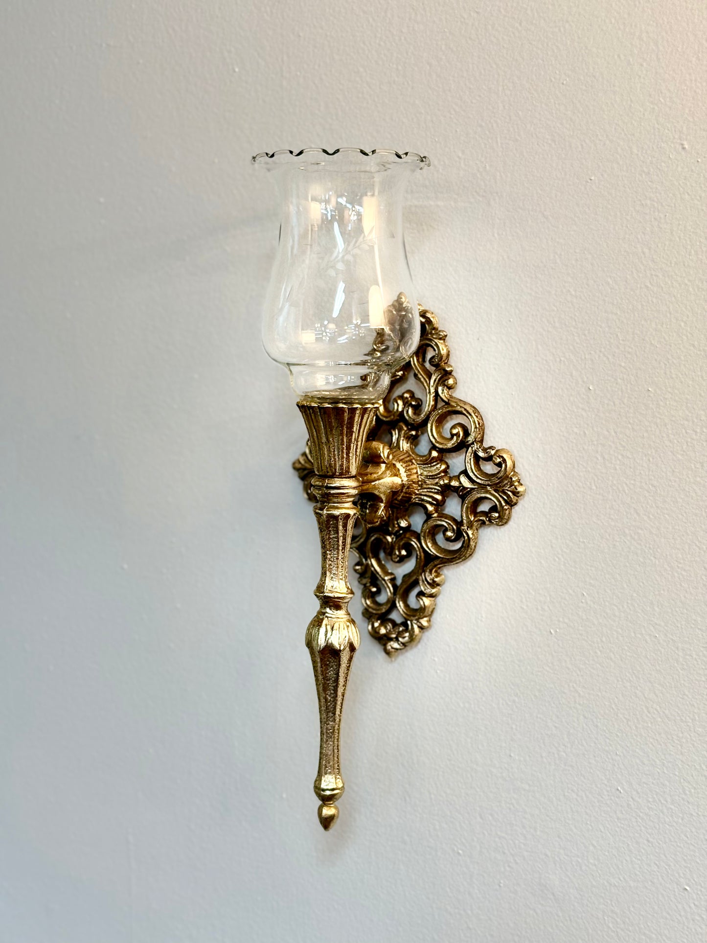 Vintage Ornate Hurricane Sconce