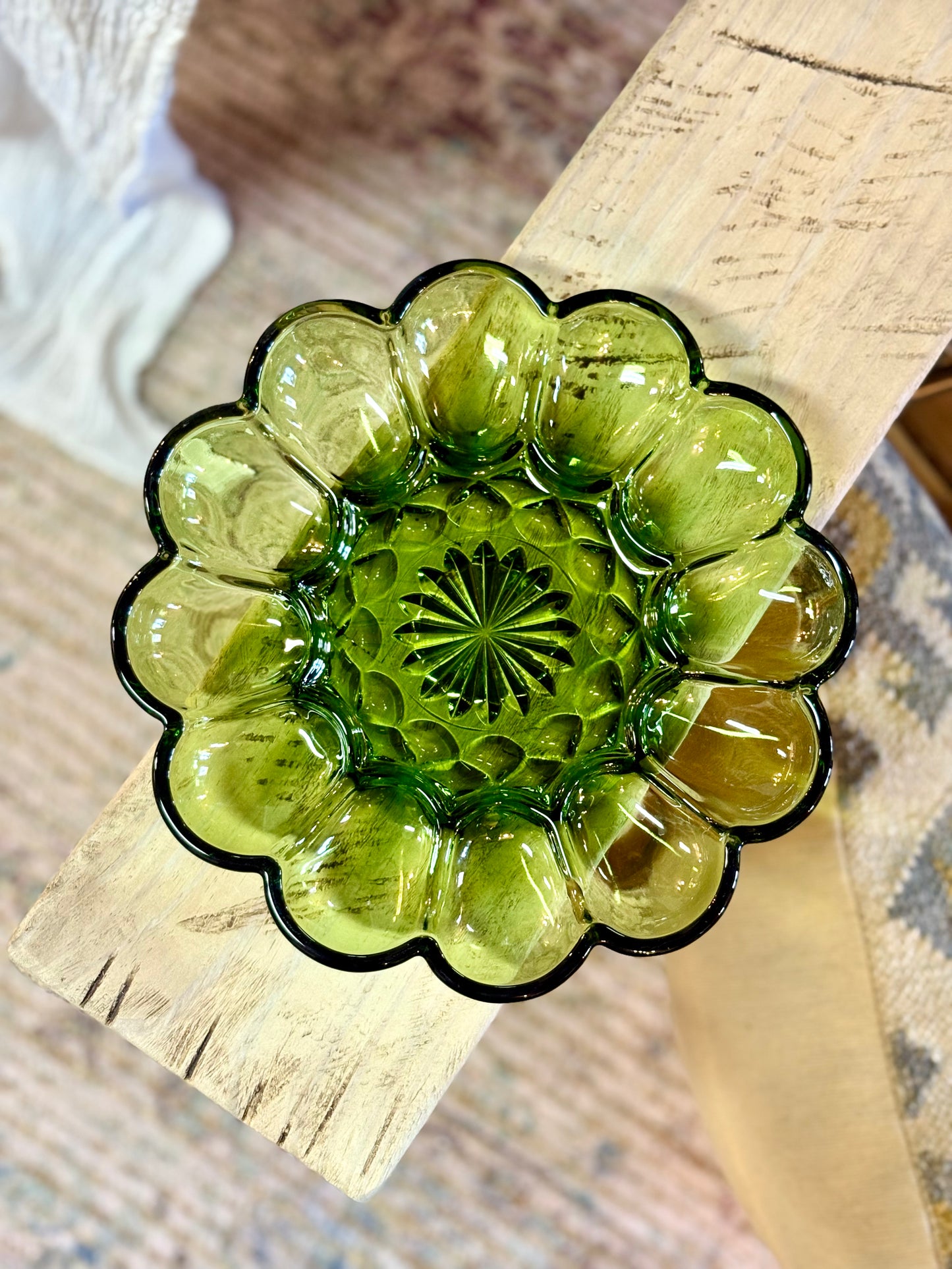 Vintage Green Egg Plate