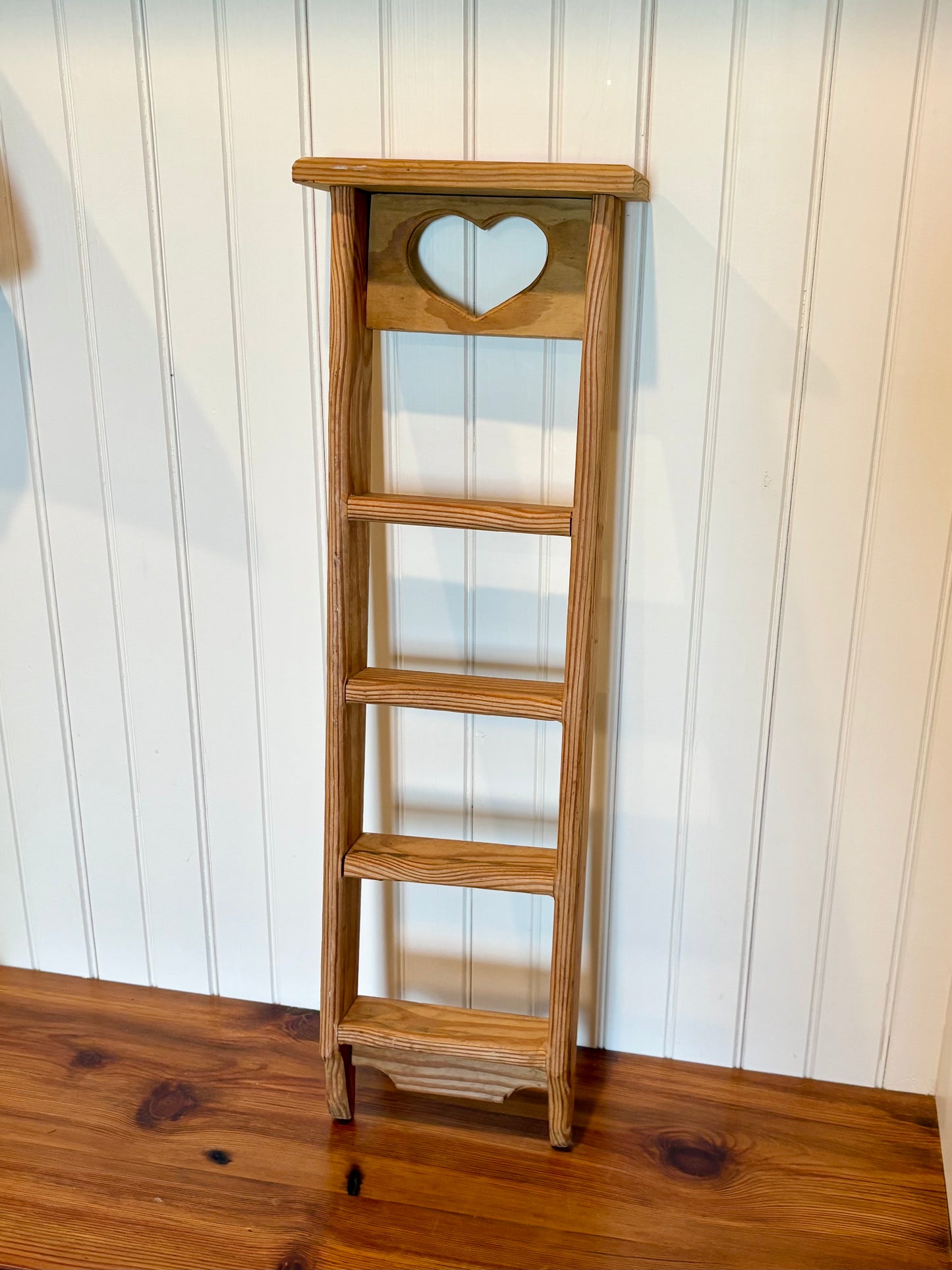 Vintage Wooden Wall Shelf w/Heart Cut-Out