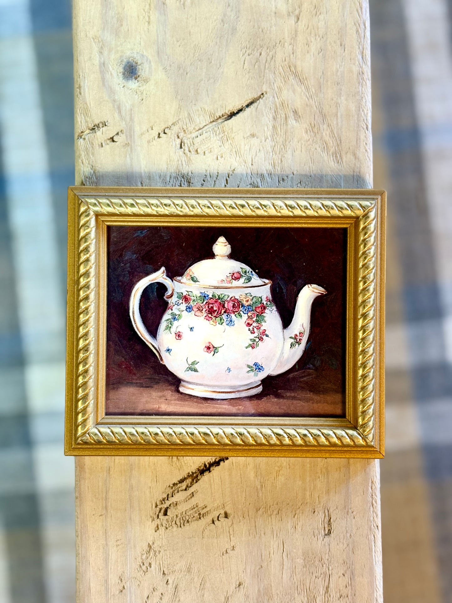 Vintage Framed Teapot Art
