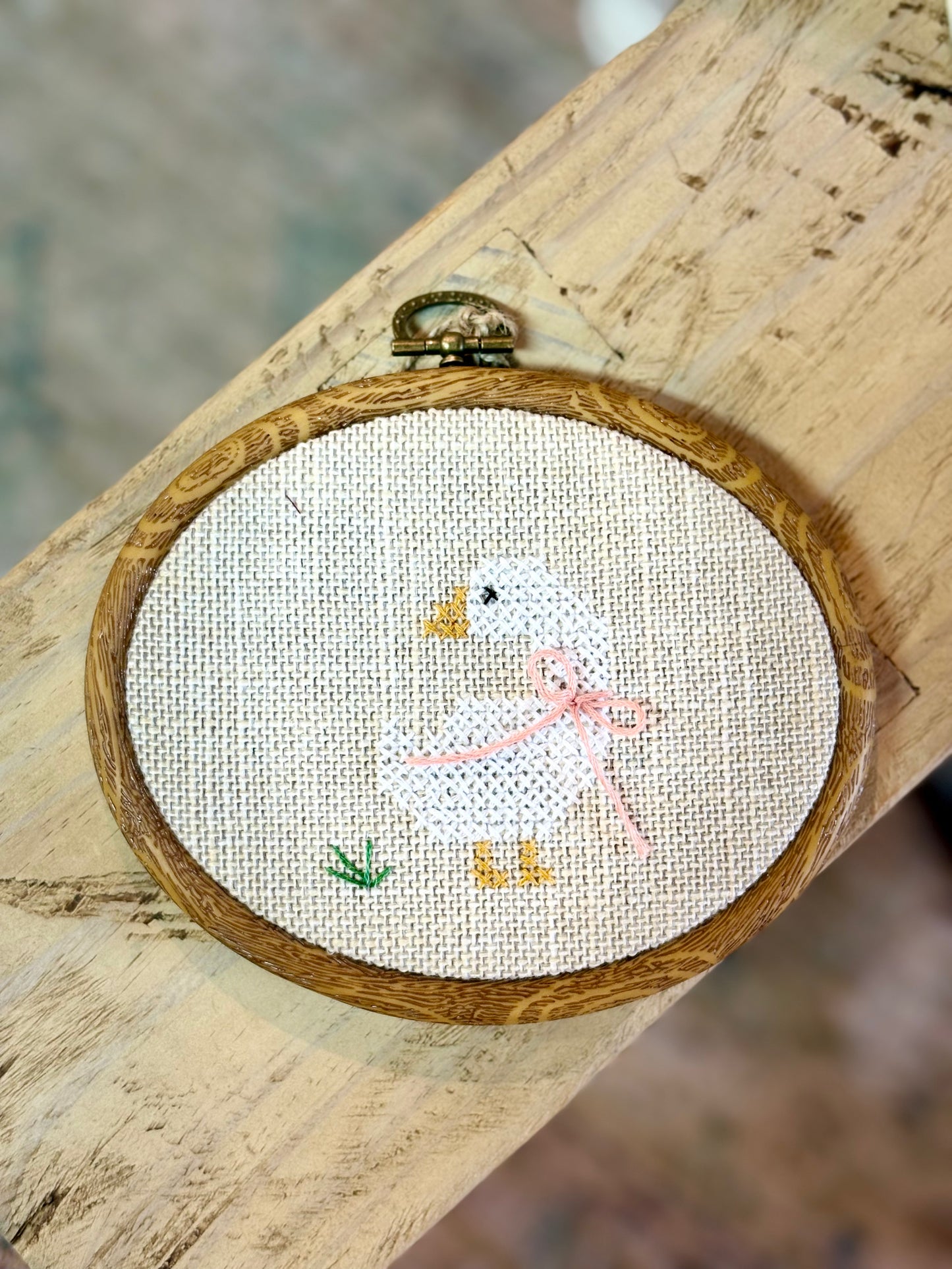Hand Embroidered Framed Goose