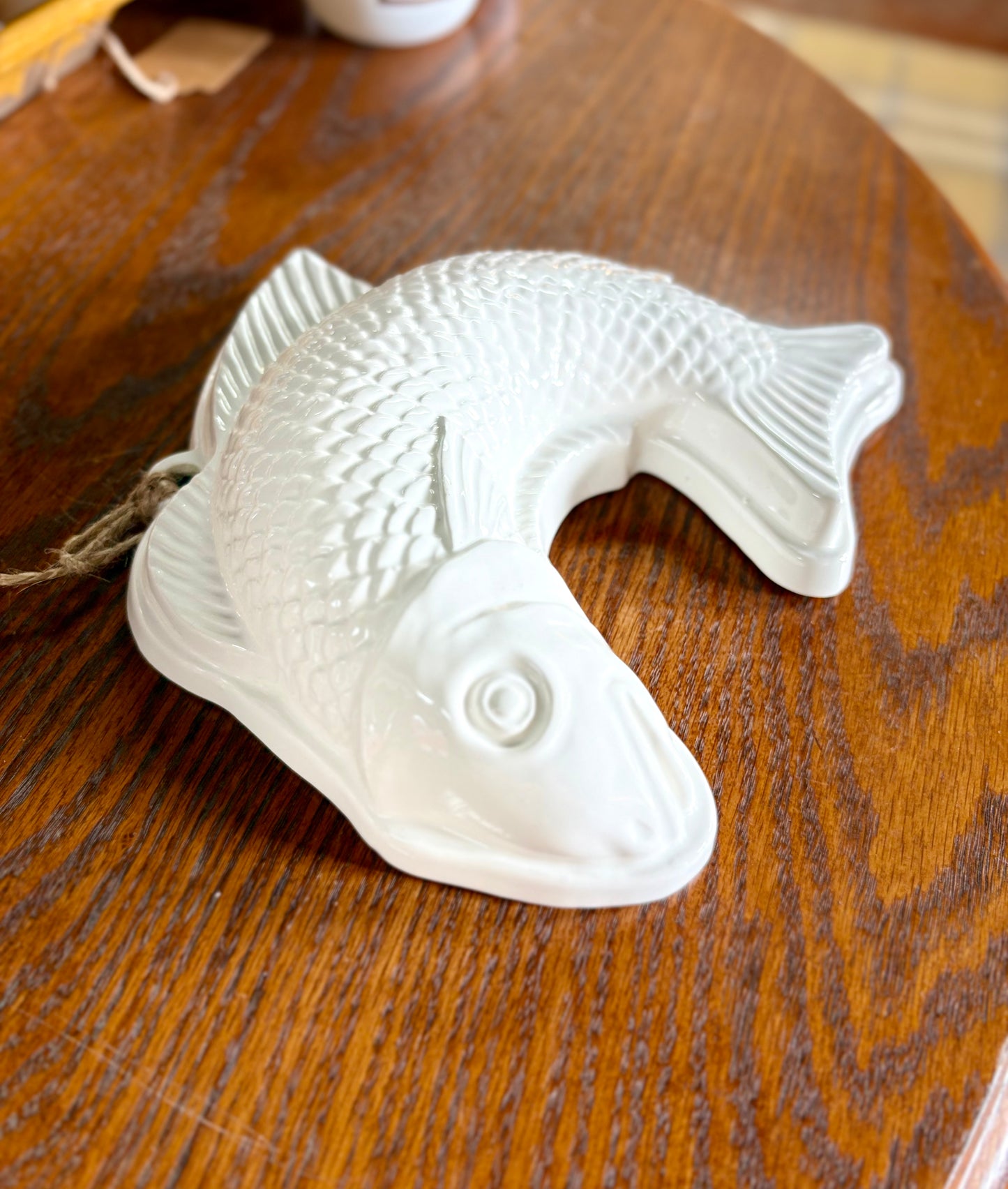 Vintage White Ceramic Fish Mold