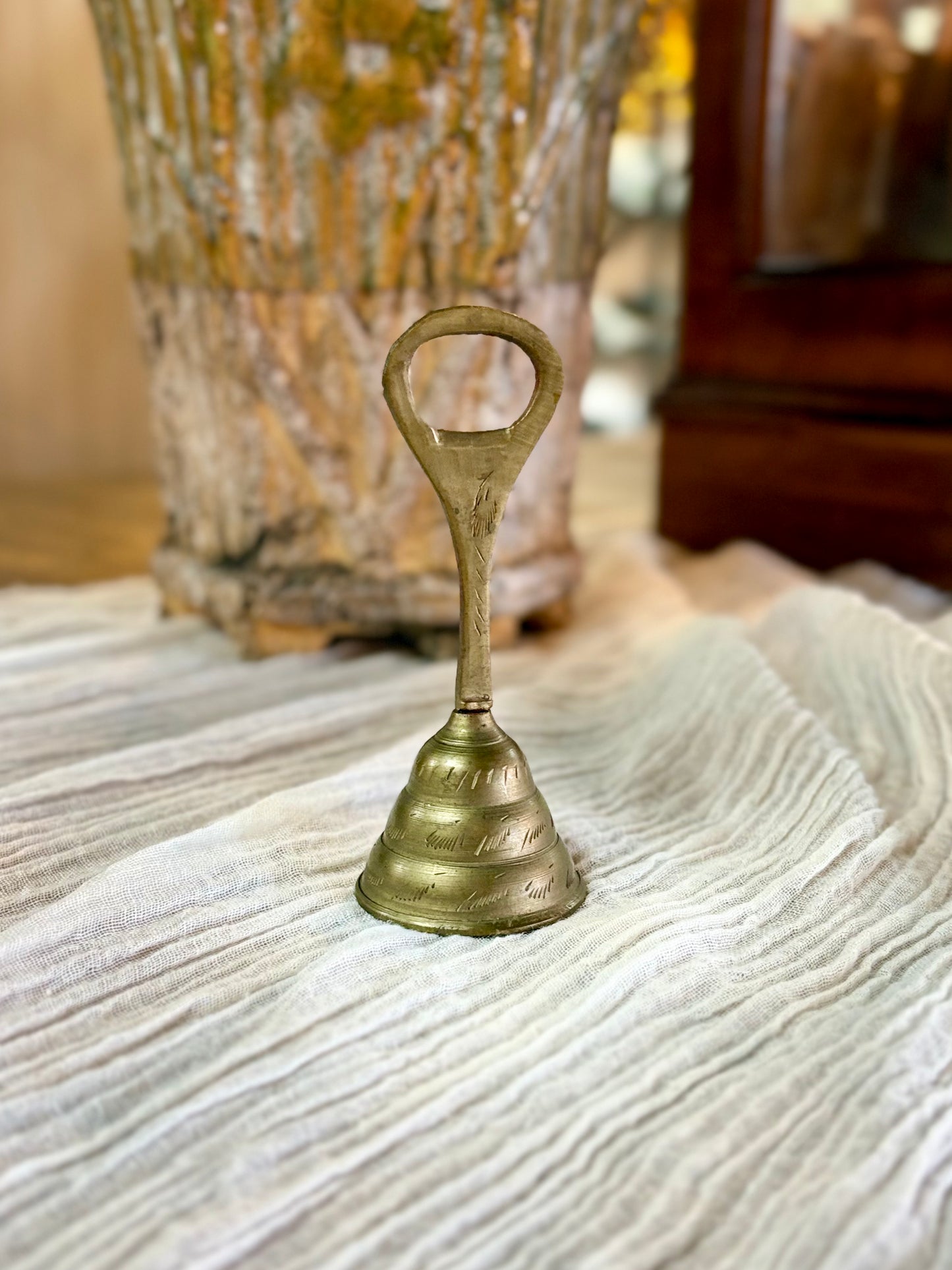 Vintage Brass Bell with Bottle Opener Handle
