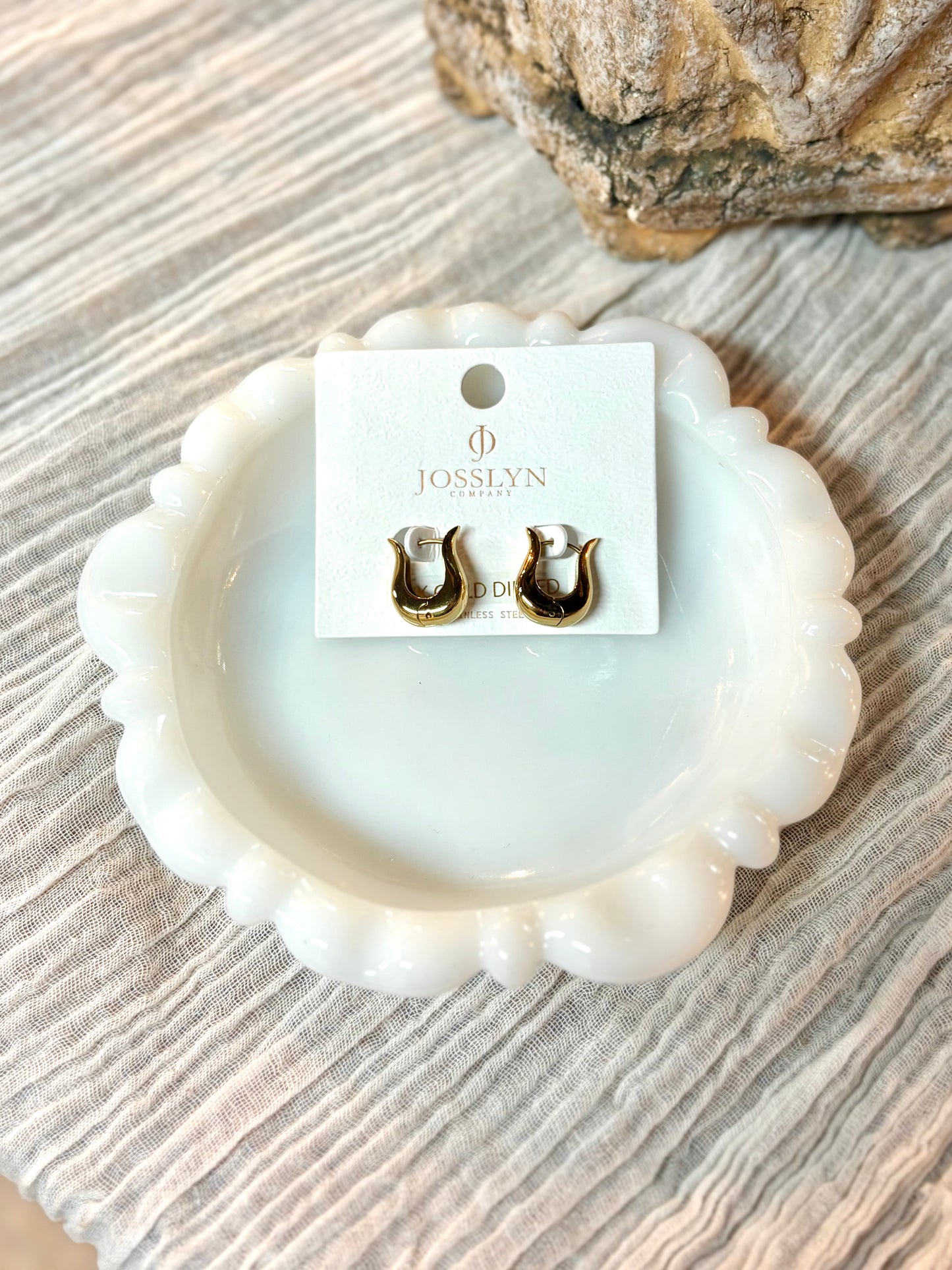 Gold "U" Hoop Earrings
