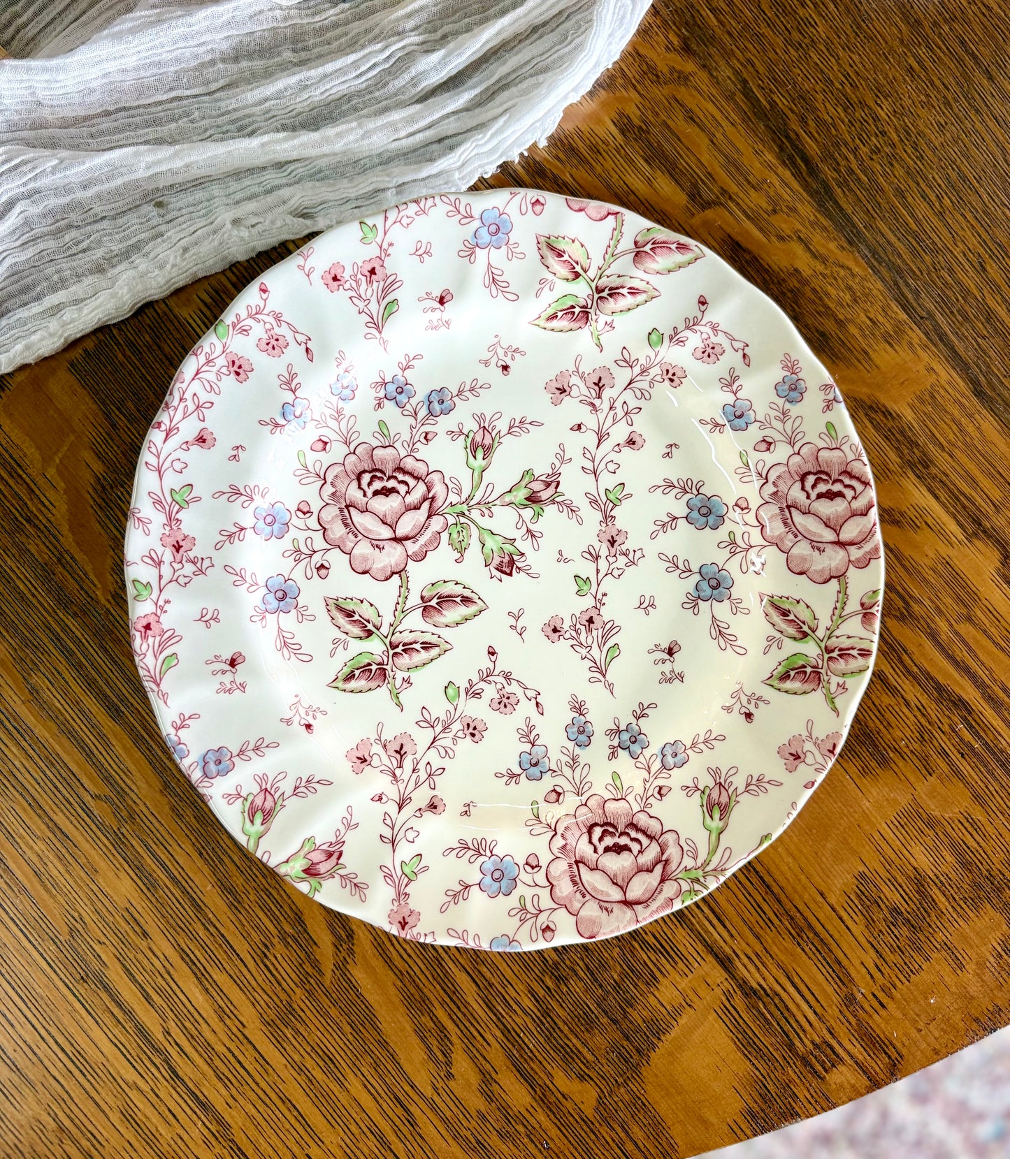 Vintage Rose Chintz Plate