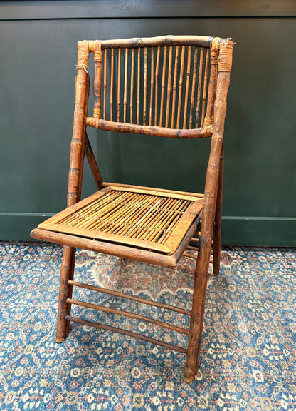 Vintage Folding Bamboo Chair