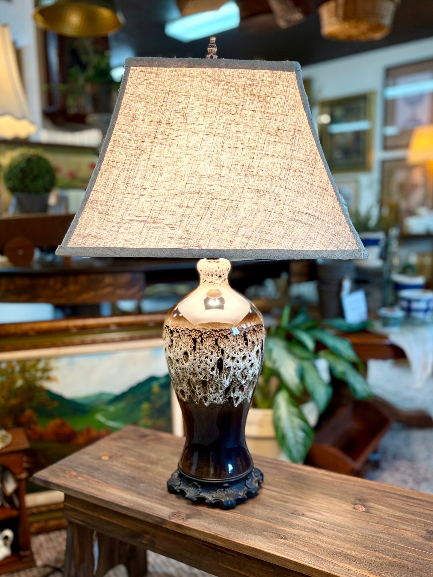 Brown Drip Glaze Lamp