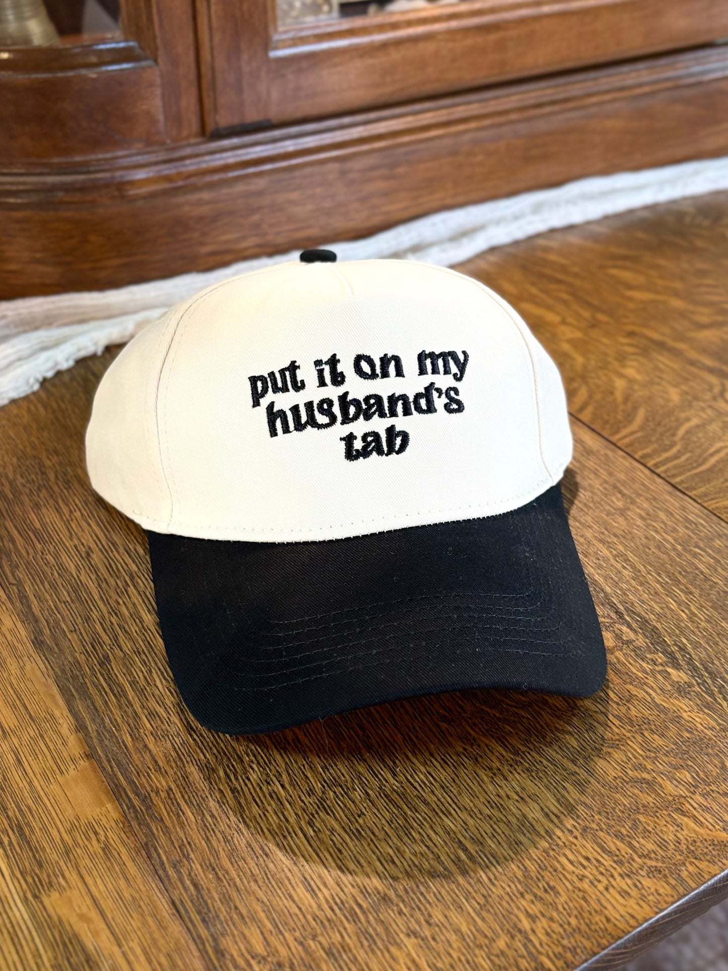"Put it on My Husband's Tab" Trucker Hat