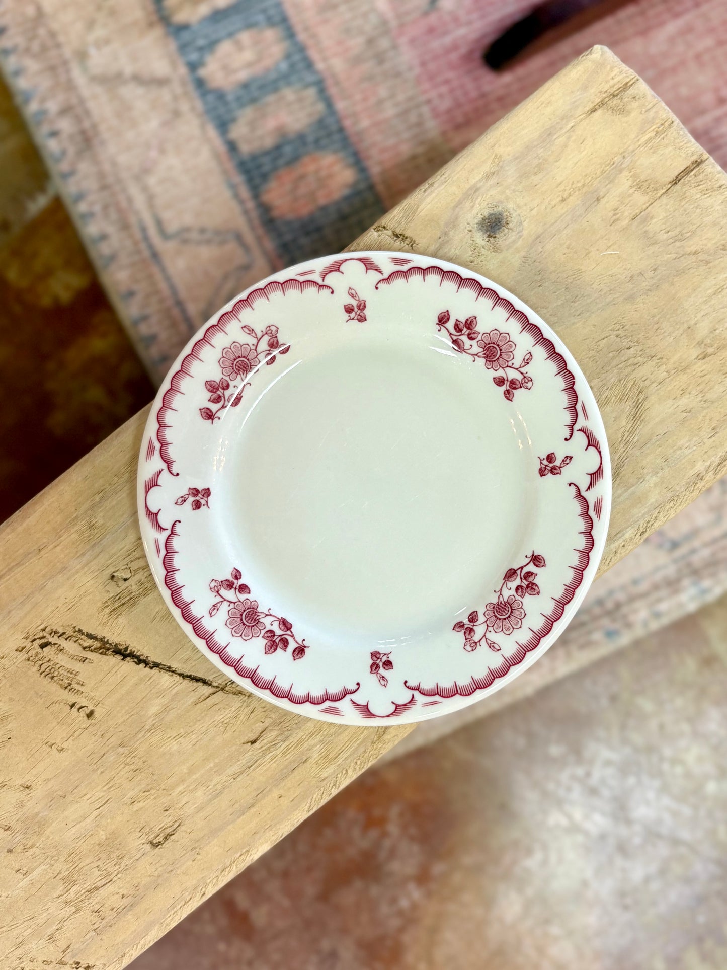 Vintage Chardon Rose Red Dessert Plate