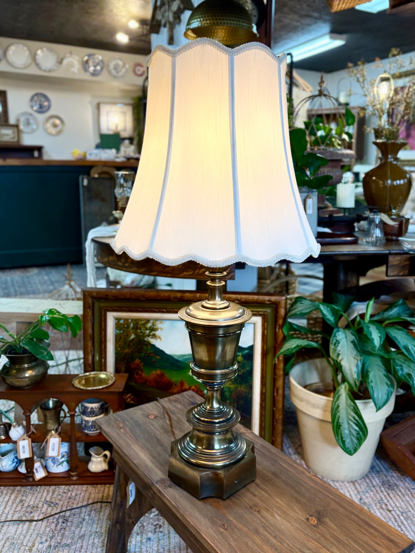 Brass Stiffel Lamp with Pineapple Detail
