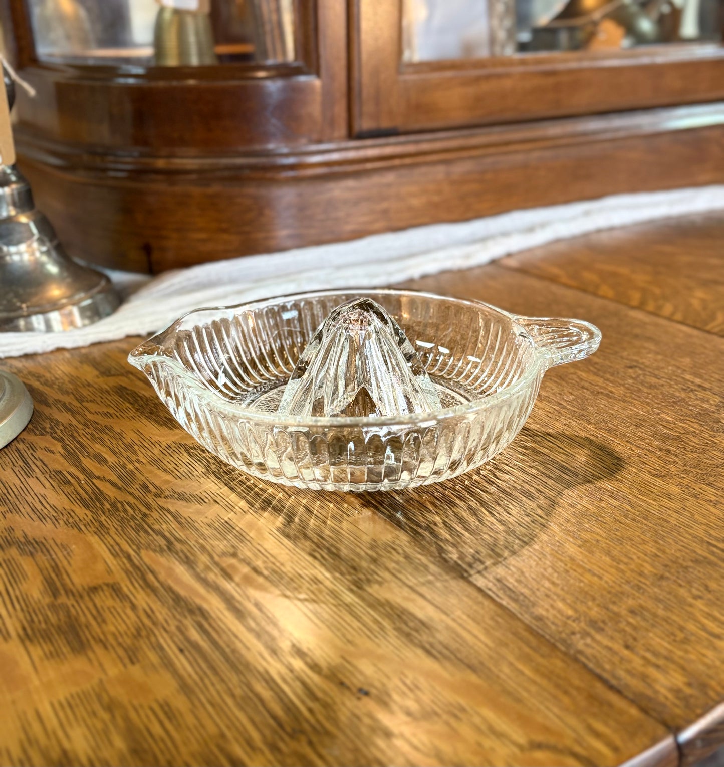 Vintage Depression Glass Ribbed Juicer