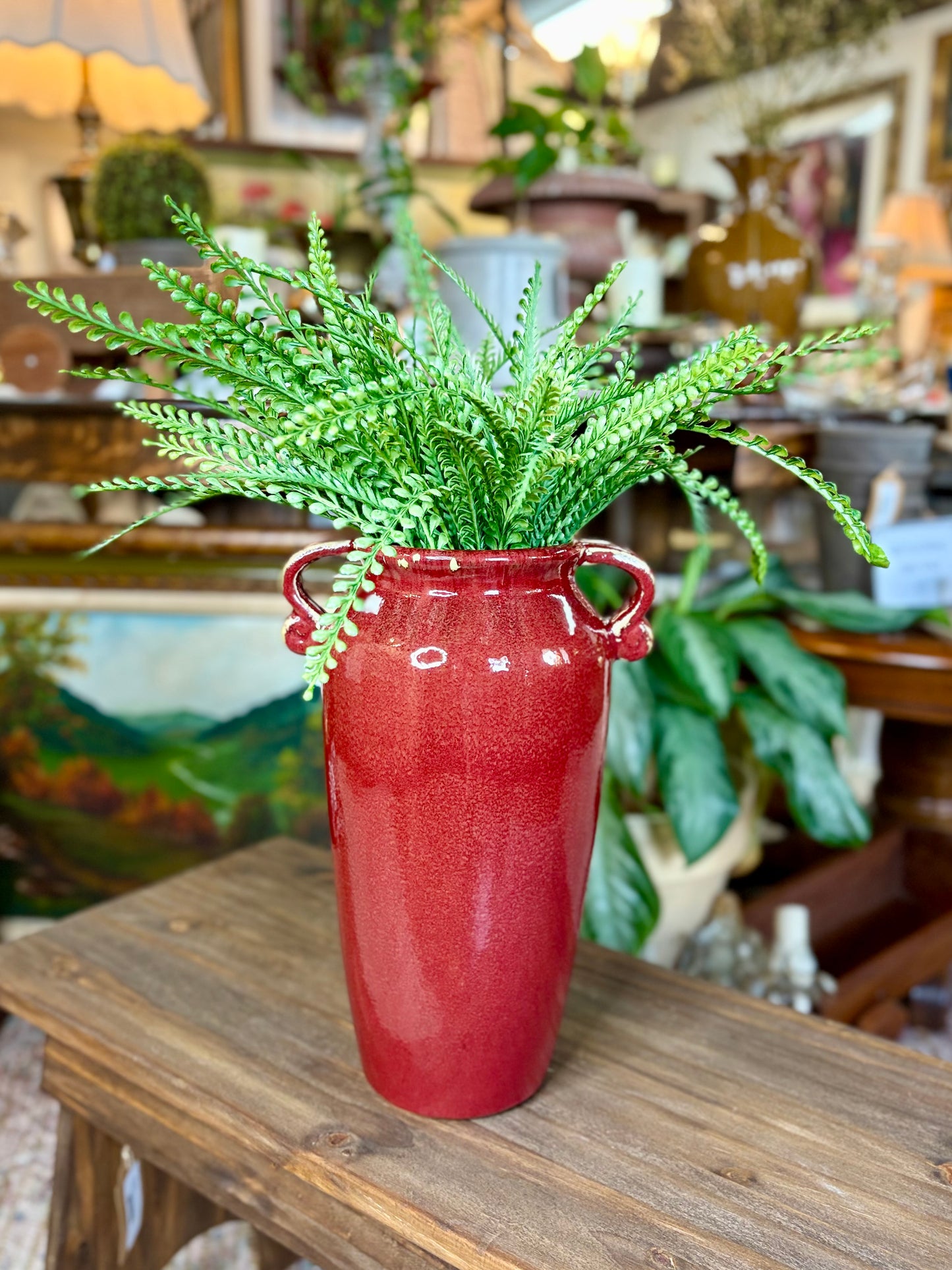 Burgandy Vase with Handles