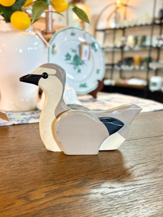 Vintage Grey, White, & Black Duck