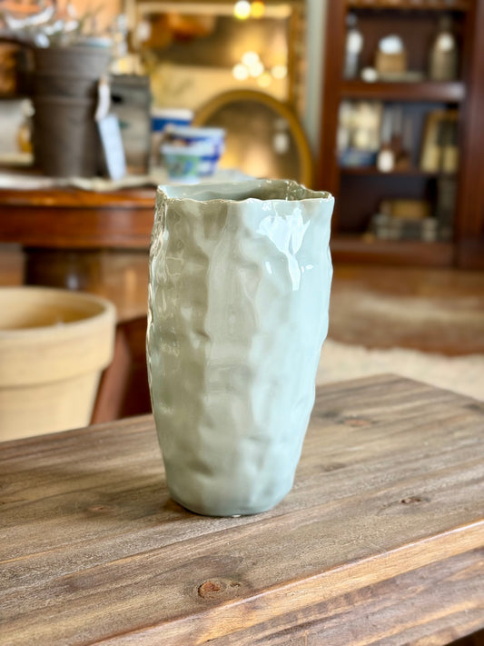 Grey Crumple Vase