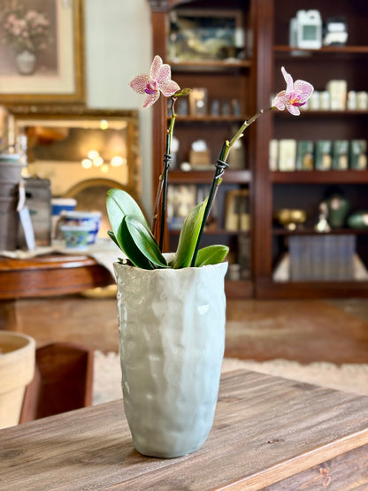 Grey Crumple Vase