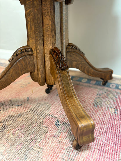 Vintage Tiger Oak Dining Table