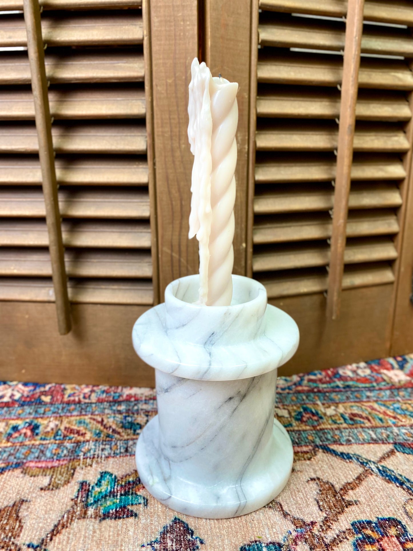 White Marble Candleholder