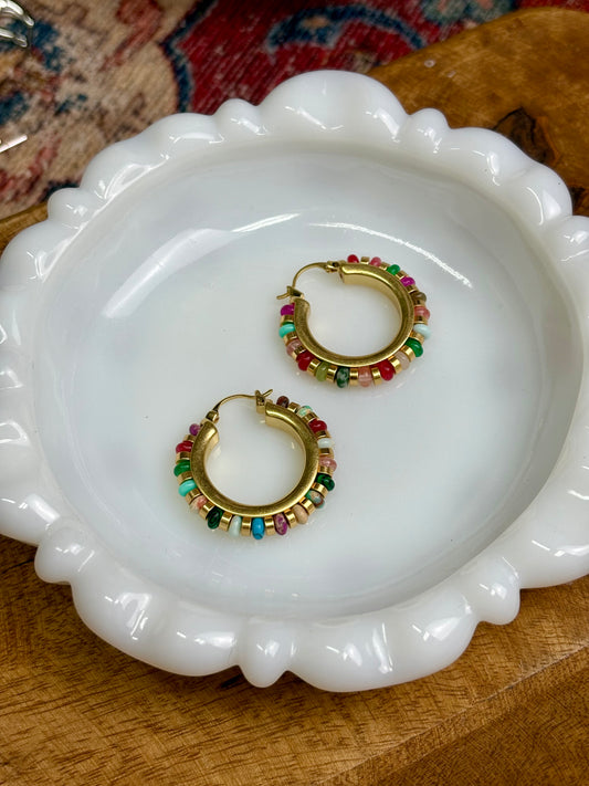 Carpi -18K Gold Multi-Color Hoop