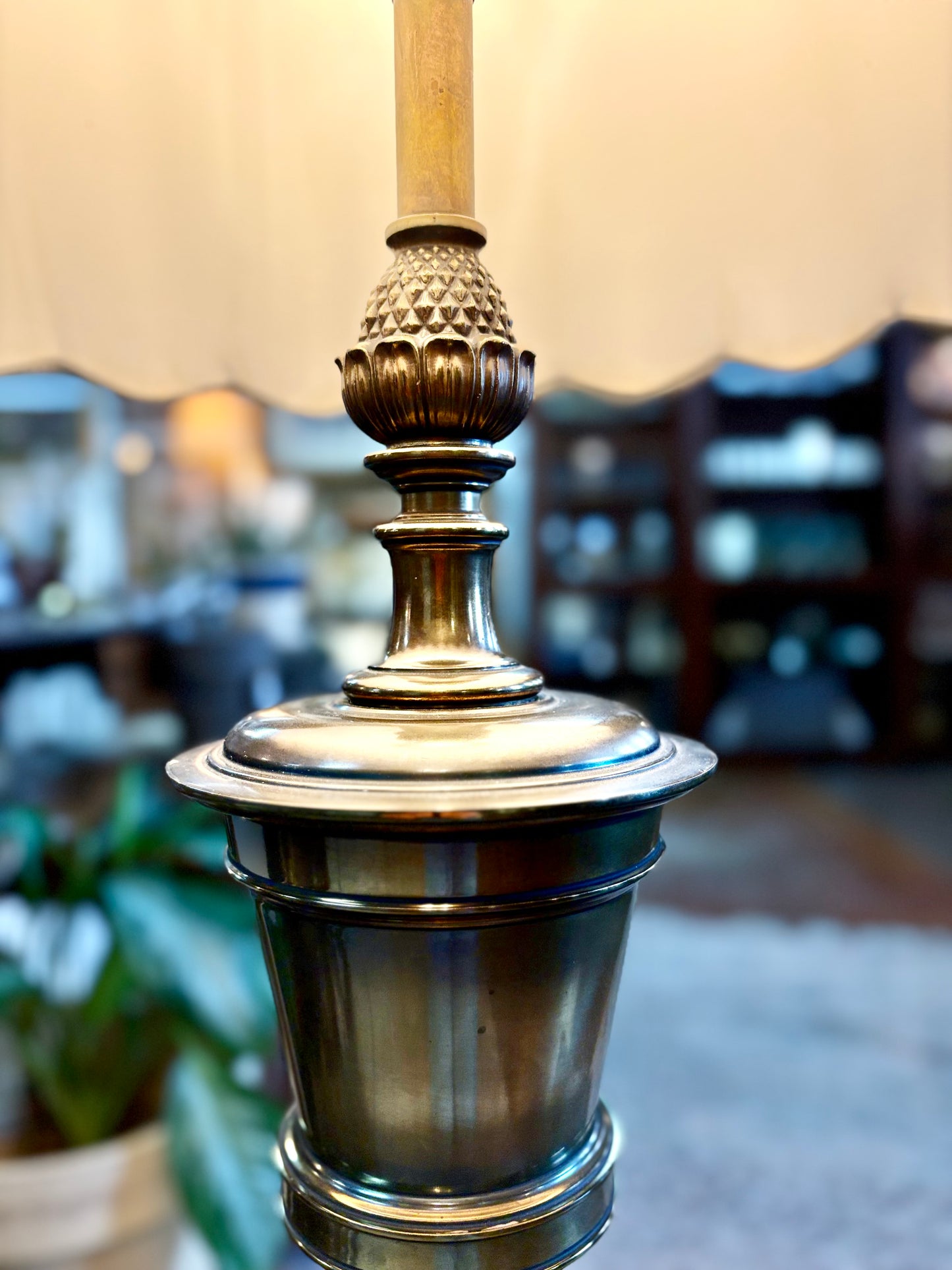 Brass Stiffel Lamp with Pineapple Detail
