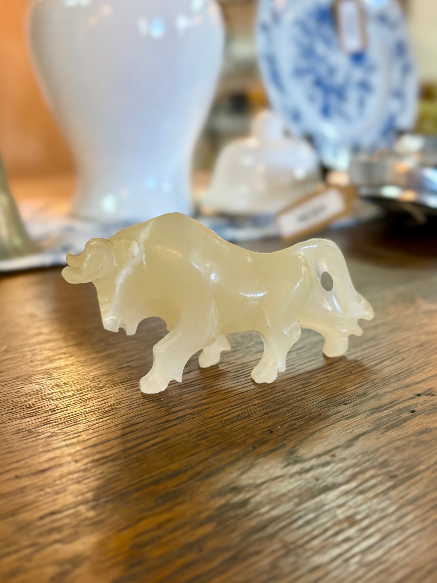 Vintage Alabaster Bull