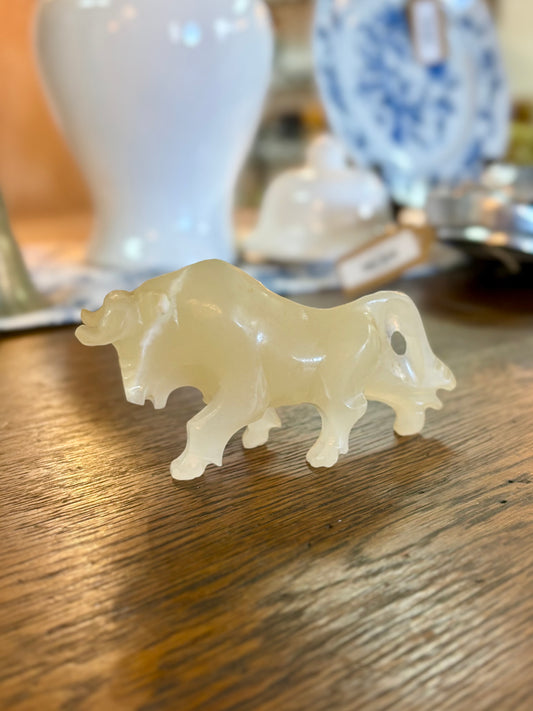 Vintage Alabaster Bull