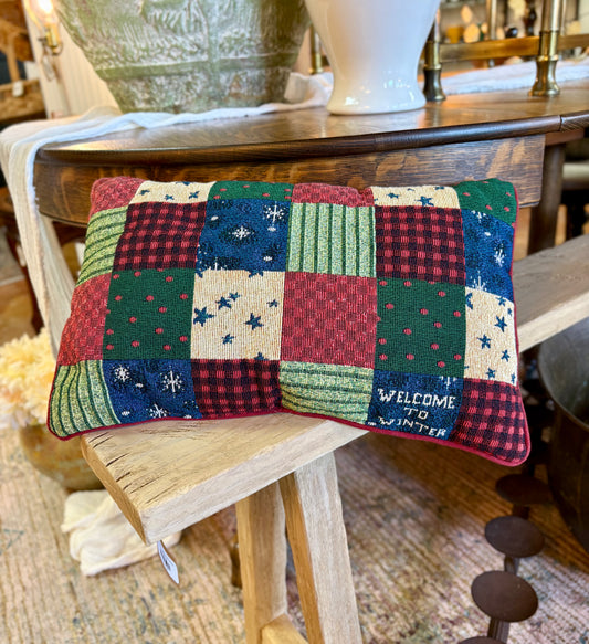 Vintage "Welcome to Winter" Pillow