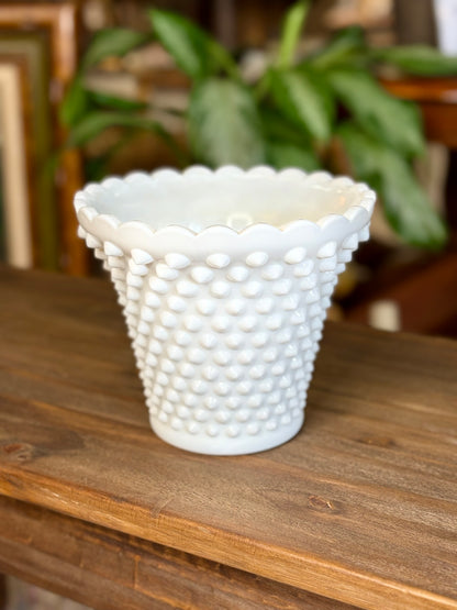 Hobnail Milk Glass Vase