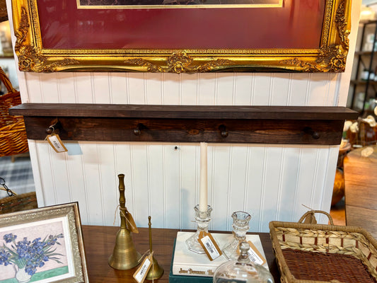 Handcrafted Wooden Peg Wall Shelf