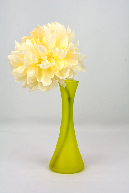 Vintage Frosted Yellow Bud Vase