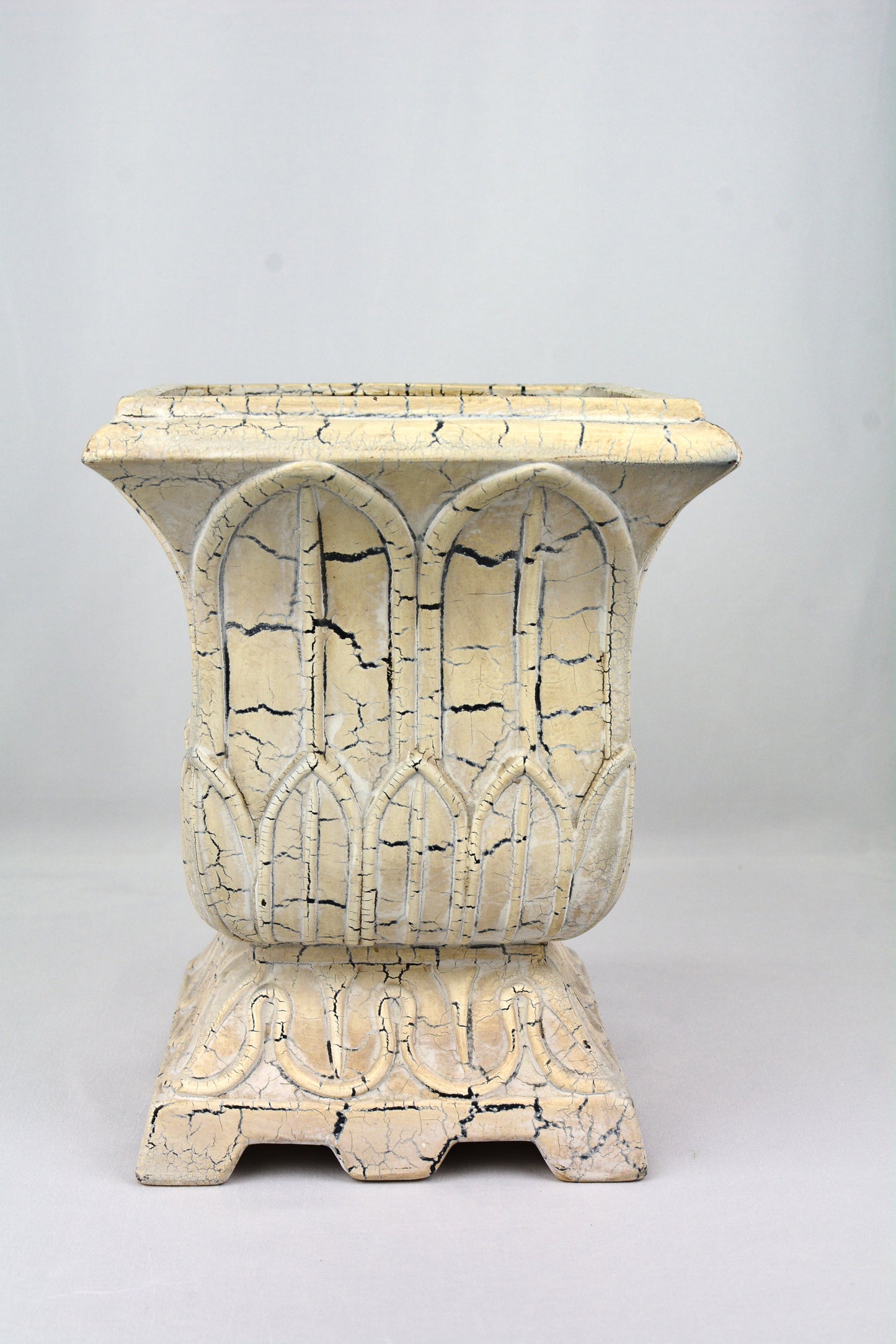 Off-White Crackle Urn