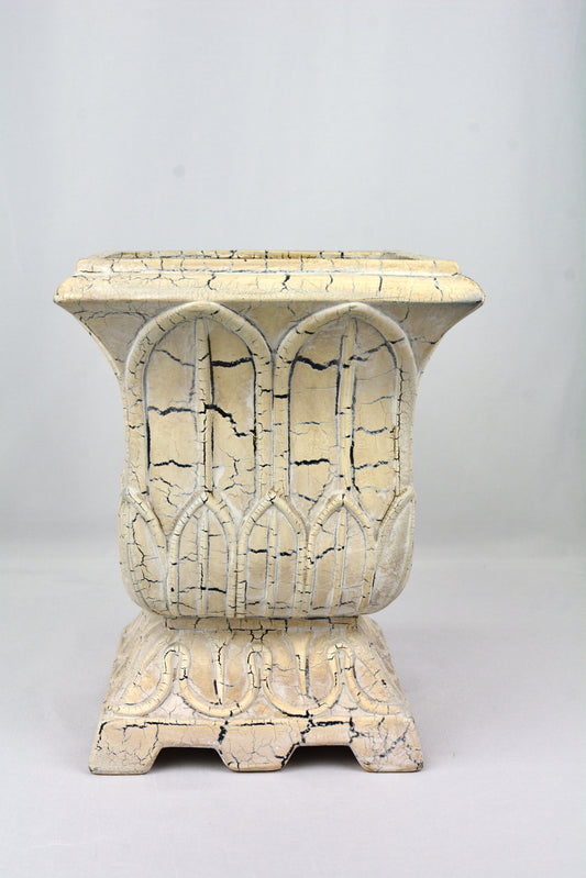 Off-White Crackle Urn