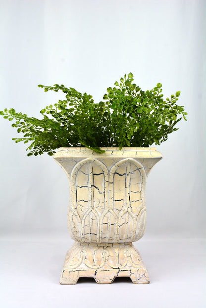 Off-White Crackle Urn