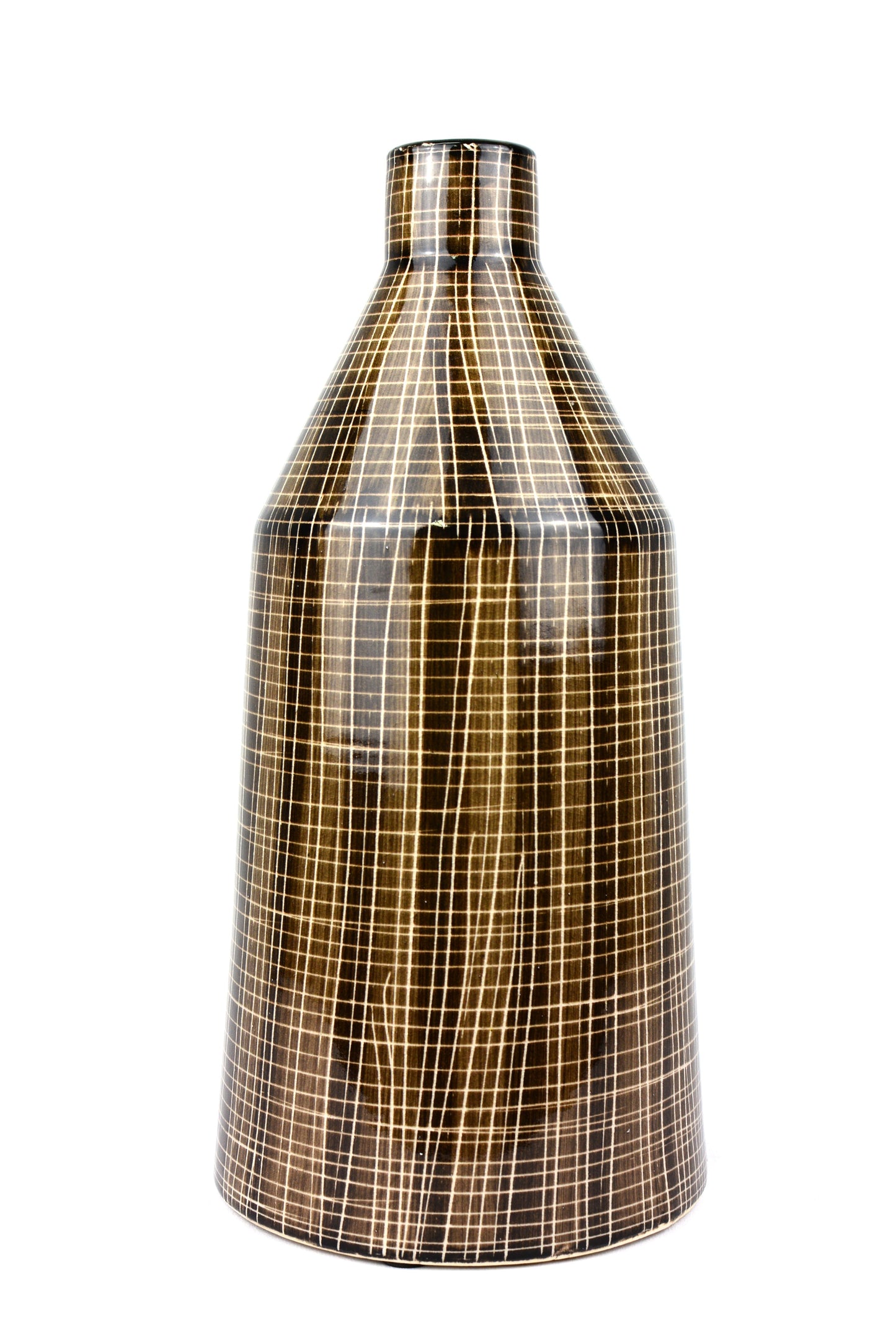 Brown Check Vase
