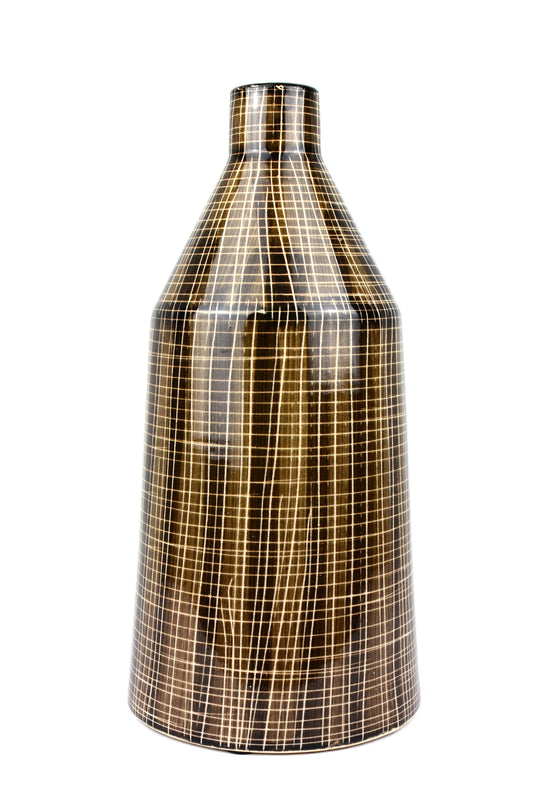 Brown Check Vase